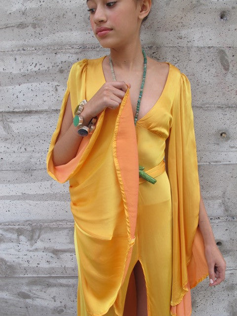 BIBA Gold Gown with Full Sleeves - SOLD