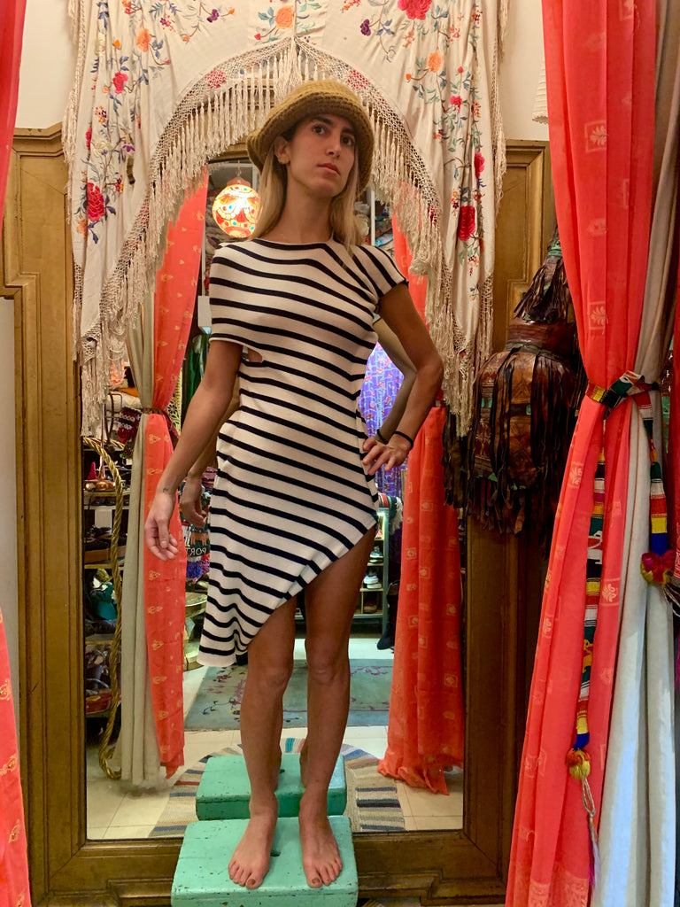 1990s-2000s Junya Watanabe Comme des Garçons Nautical Knit Striped Dress