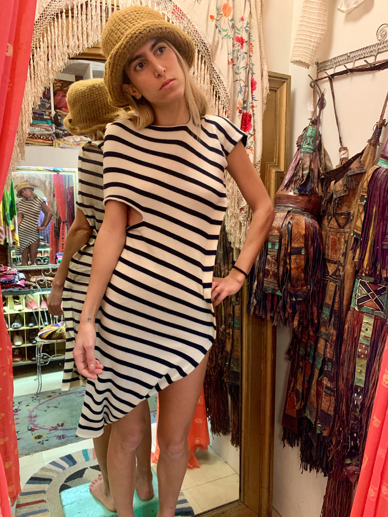 1990s-2000s Junya Watanabe Comme des Garçons Nautical Knit Striped Dress