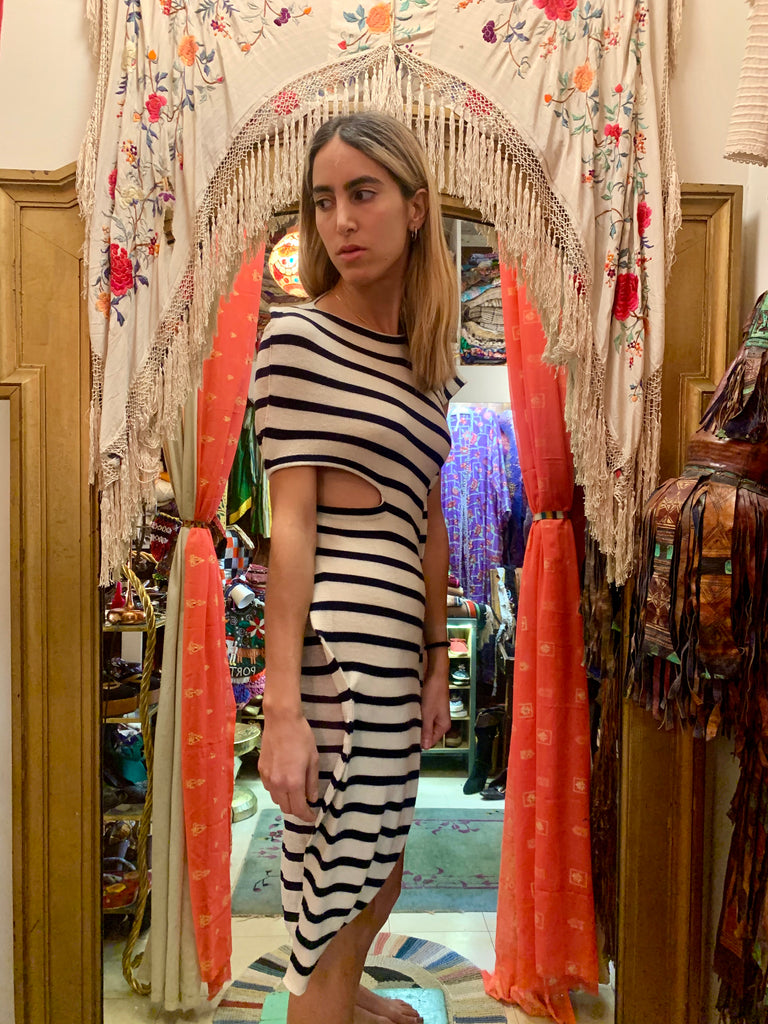 1990s-2000s Junya Watanabe Comme des Garçons Nautical Knit Striped Dress