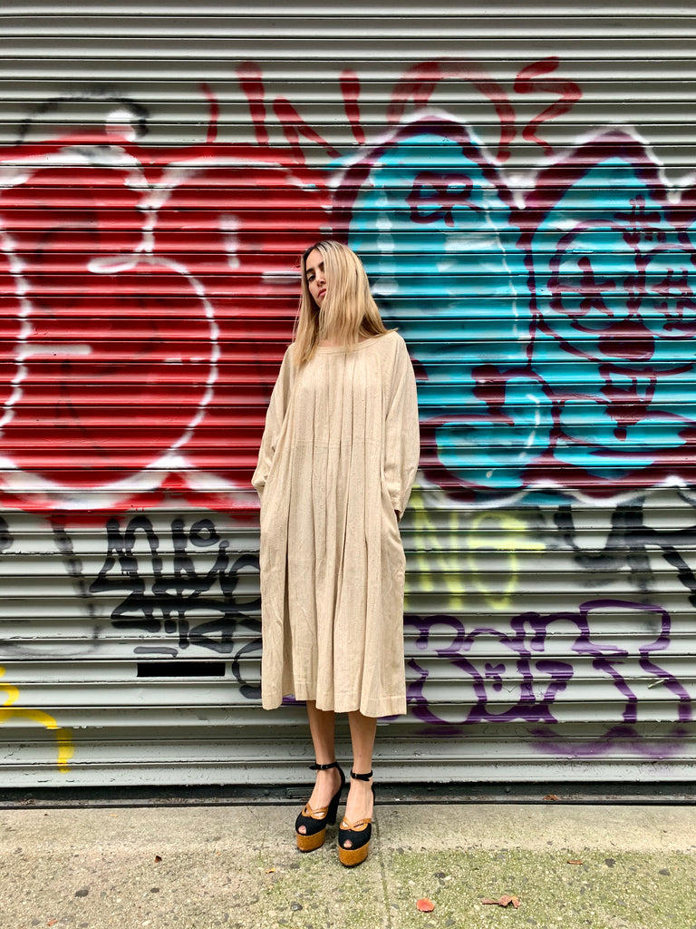 1980’s Comme de Garçons Pleated Woven Dress