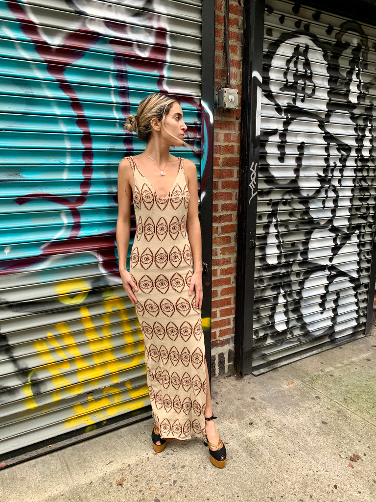 1960/70’s Eye Motif Knit Dress