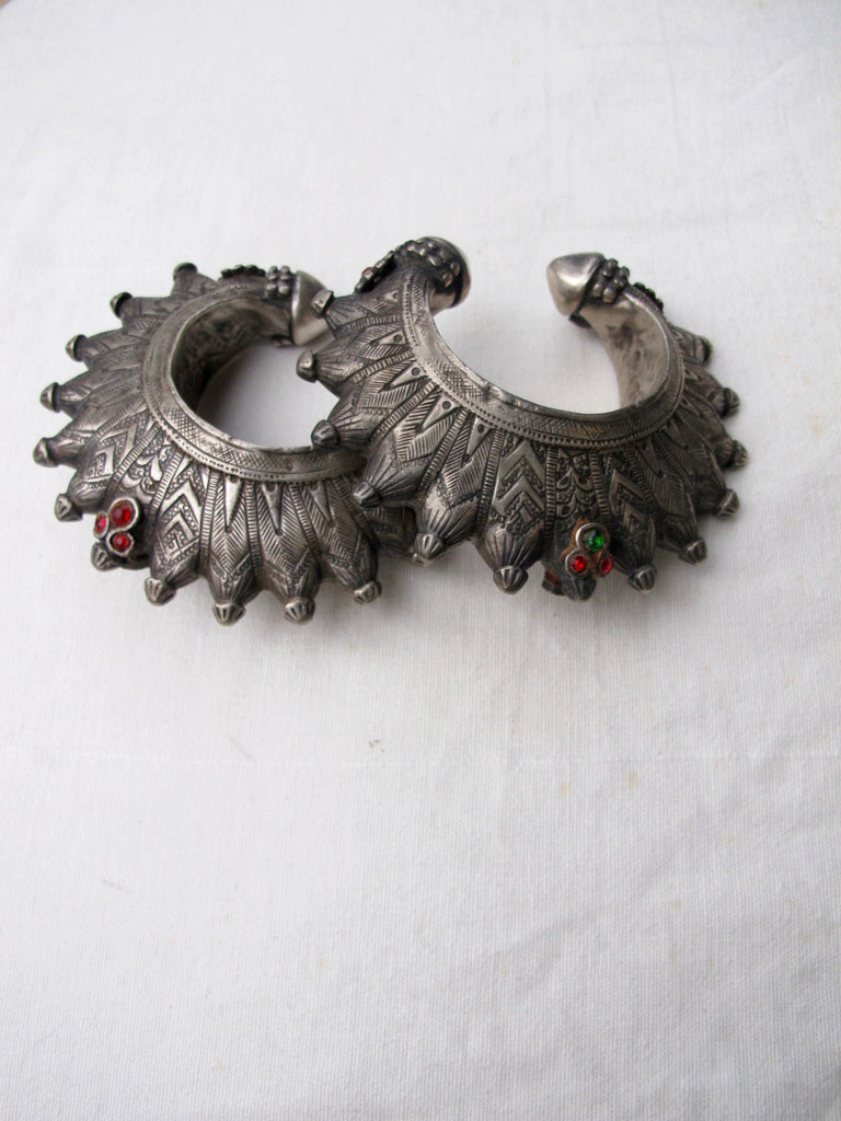 Afghani Kutch Engraved Silver Cuff