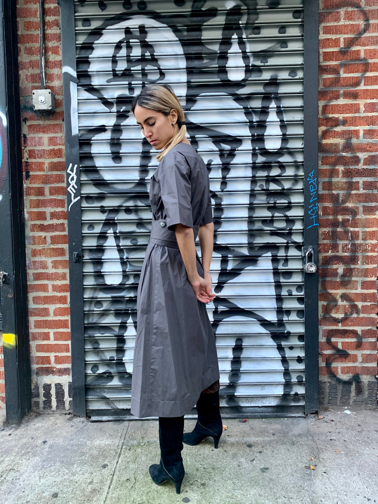 1990s-2000s Celine Military-style Khaki Shirt Dress - SOLD