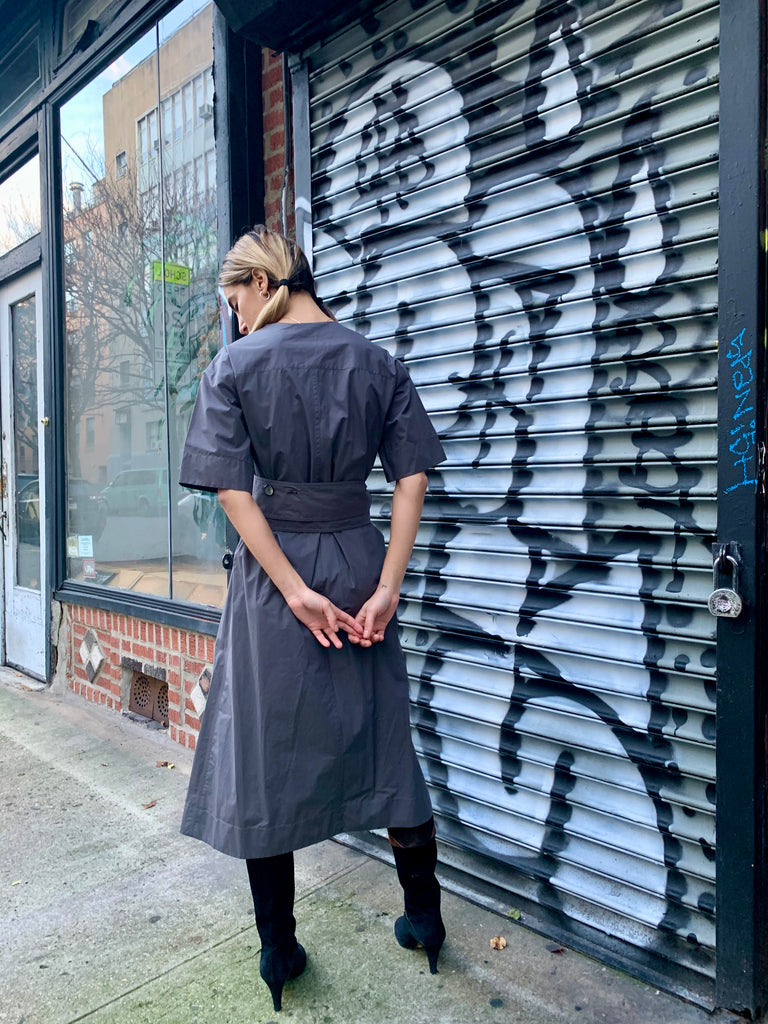 1990s-2000s Celine Military-style Khaki Shirt Dress - SOLD