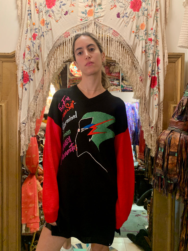 1980’s Kansai Embroidered and Appliqué Oversized Sweater