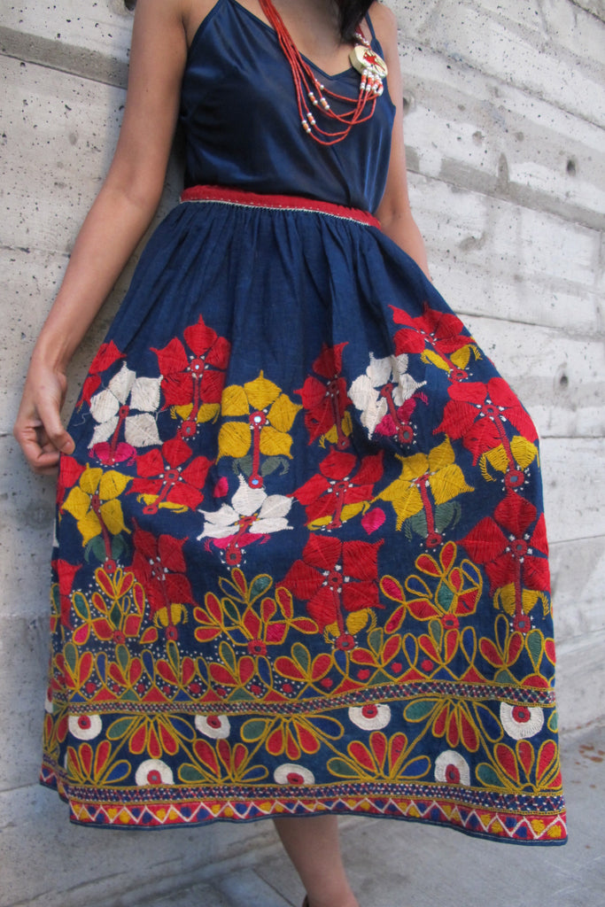 Bajara, Kutch, Indian, Tribal, Ethnic, India, Embroidery, Artisan, Hand-made, Cotton, Indigo, Vintage, Gyspy, Rabari, Gujarat, Kuchi, nomad, Rajashthan, Jaipur, Ghagra, vintage, summer, spring, fall, bohemian, hippie, boho