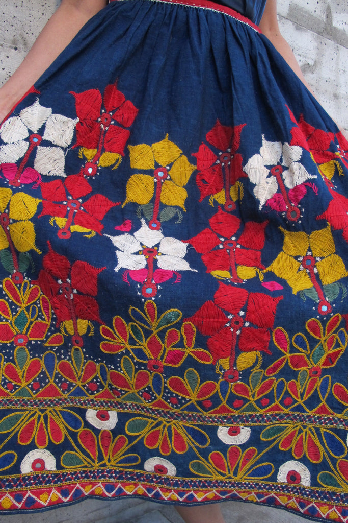 Bajara, Kutch, Indian, Tribal, Ethnic, India, Embroidery, Artisan, Hand-made, Cotton, Indigo, Vintage, Gyspy, Rabari, Gujarat, Kuchi, nomad, Rajashthan, Jaipur, Ghagra, vintage, summer, spring, fall, bohemian, hippie, boho