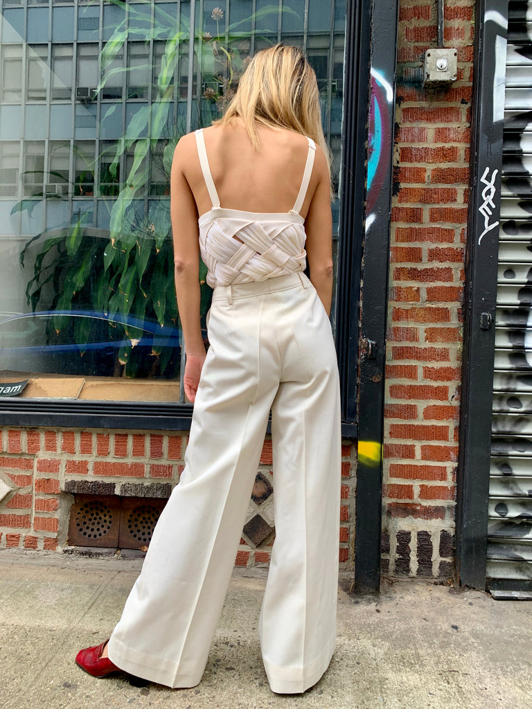 1970’s Vintage Wool White Pants by Creation/ Trivera