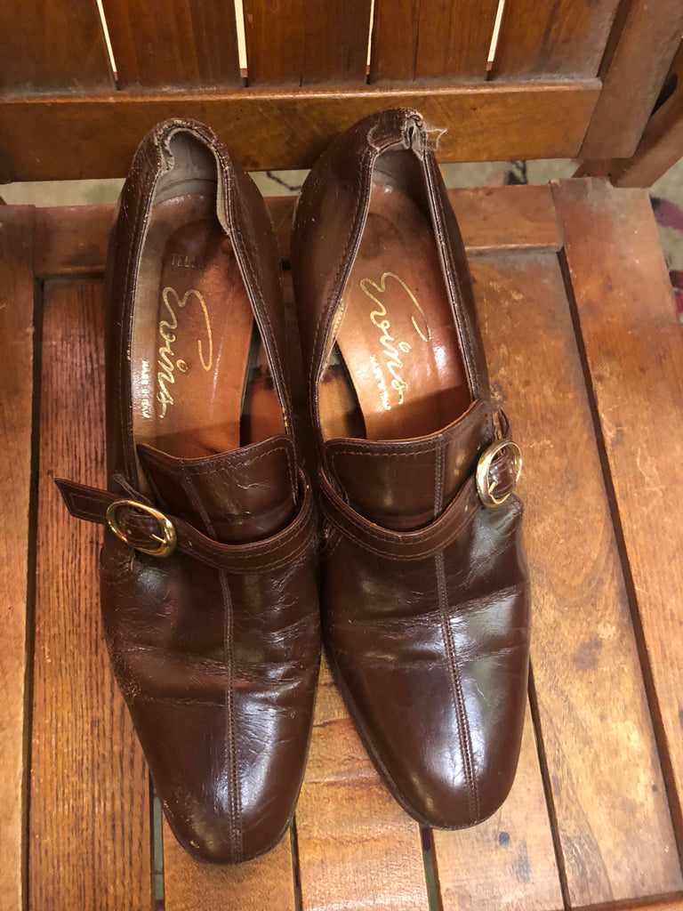 1970s Brown Buckle Loafers - SOLD