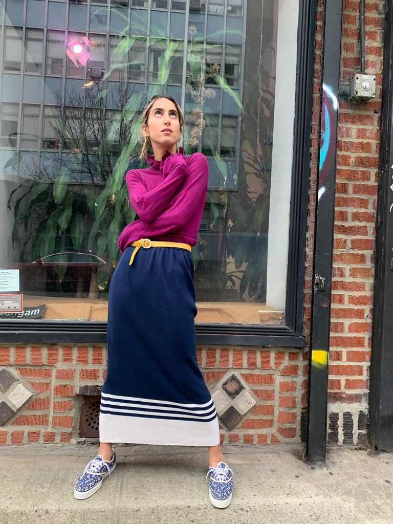 1980s Kansai Knit Nautical Skirt