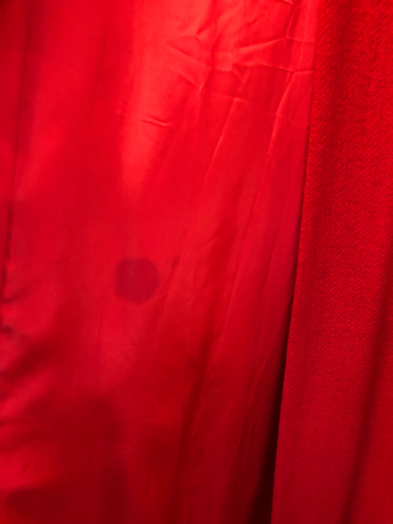 Early 1940's Red Wool Embroidered Cape