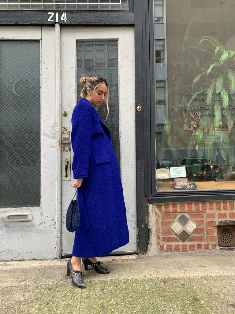 1980’s Valentino Trench-Style Brilliant Blue Overcoat