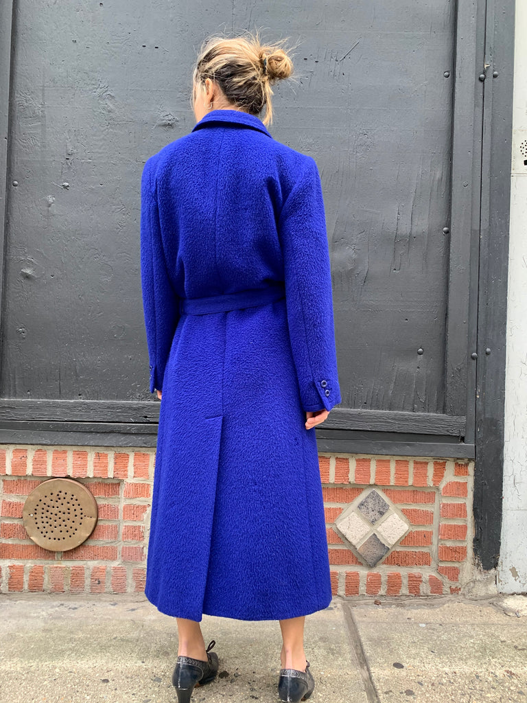 1980’s Valentino Trench-Style Brilliant Blue Overcoat