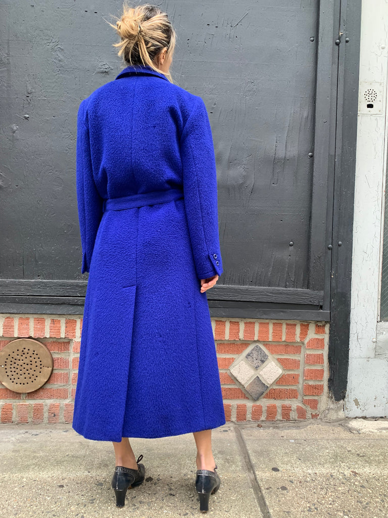 1980’s Valentino Trench-Style Brilliant Blue Overcoat