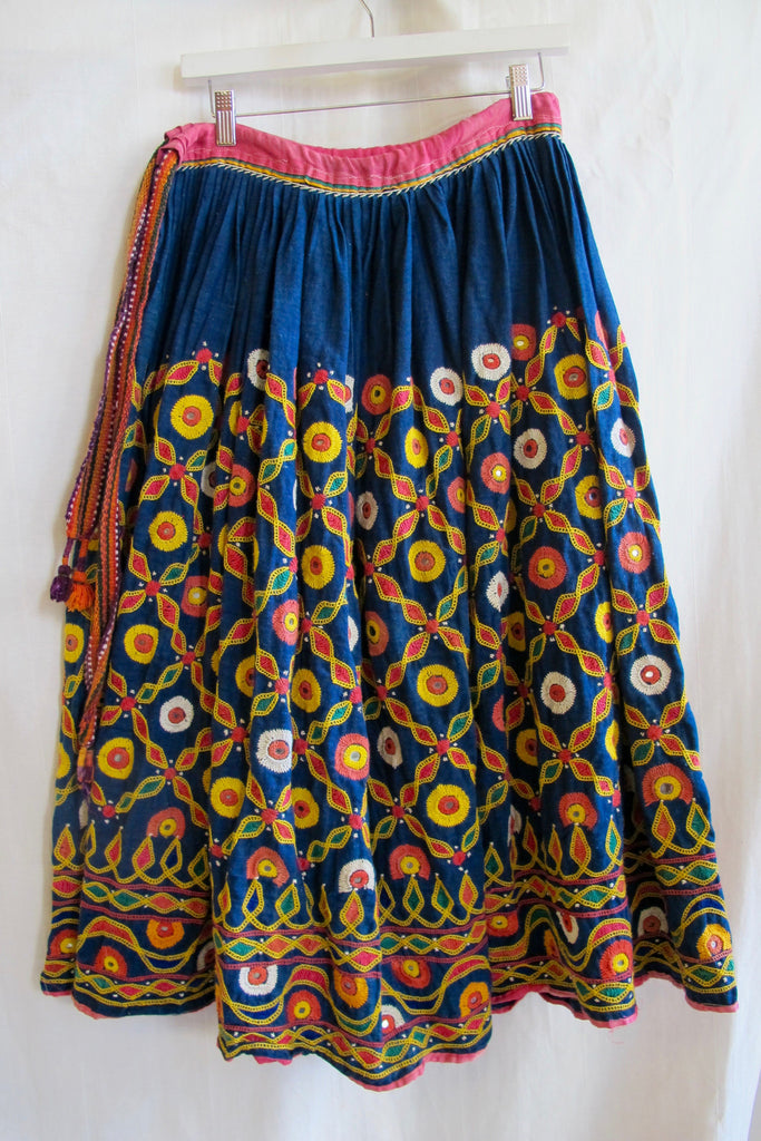 1960's Banjara Hand-Embroidered Tribal Skirt