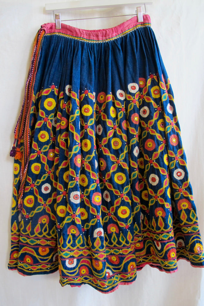 1960's Banjara Hand-Embroidered Tribal Skirt