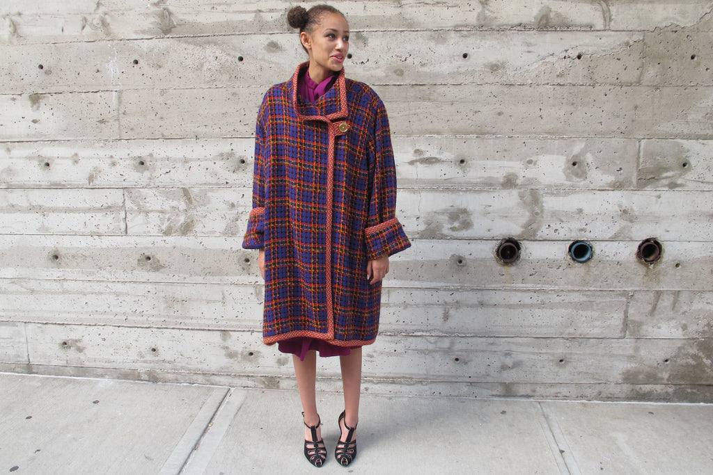 1980's Bill Blass Purple Plaid Suit - SOLD