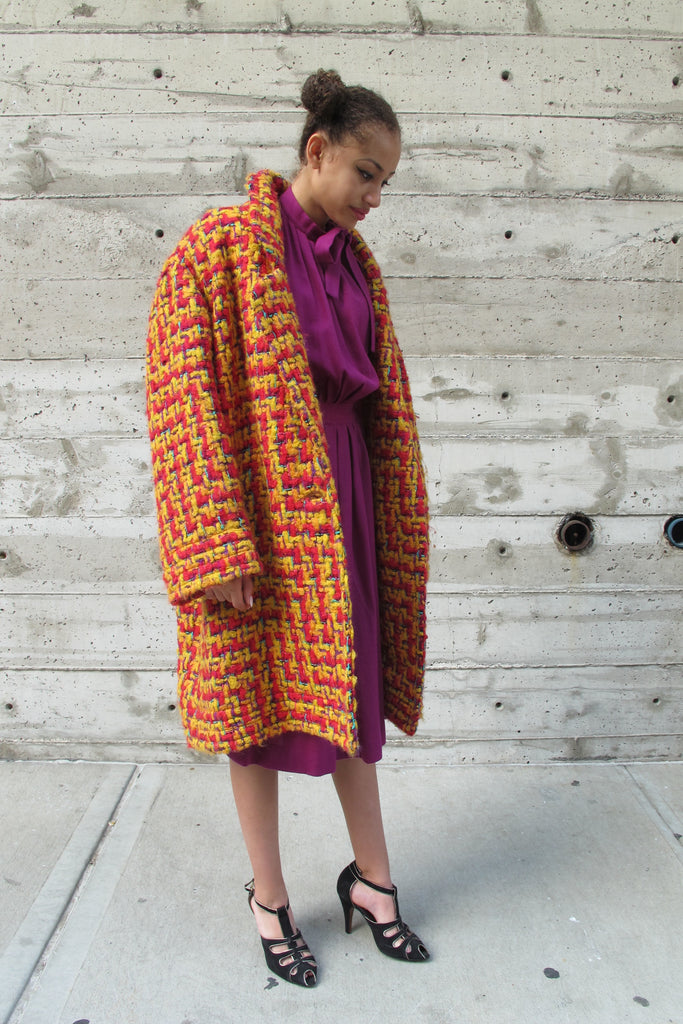 1980's Anne Klein Tweed Mohair Coat - SOLD