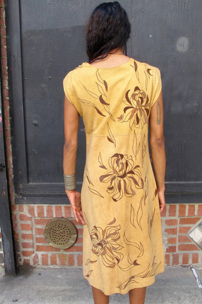 1970's Suede Leather Appliqué Dress - SOLD