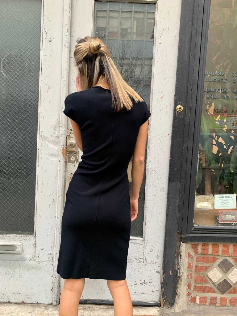 2000s Lanvin Black Woven Ribbon Tie Dress - SOLD