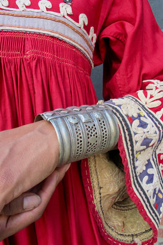 Afghani Kutch Engraved Silver Cuff