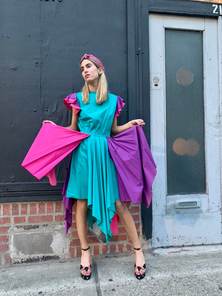 1980’s Giorgio Sant’ Angelo Multi-color Marger-parts Panel Dress - SOLD