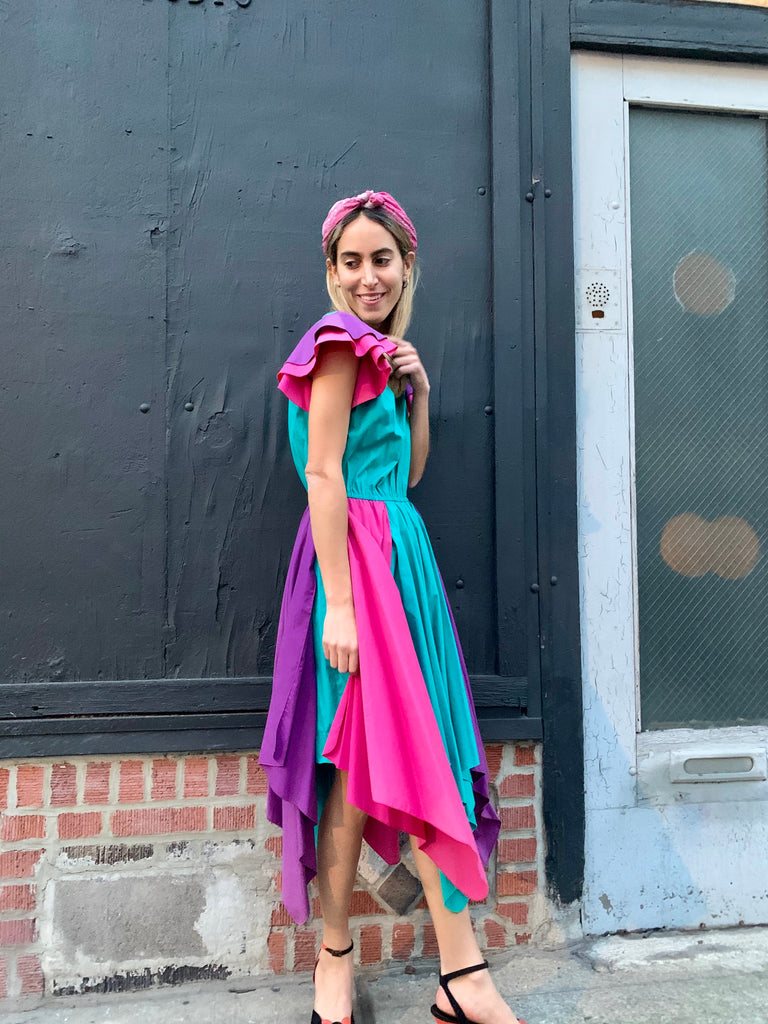 1980’s Giorgio Sant’ Angelo Multi-color Marger-parts Panel Dress - SOLD