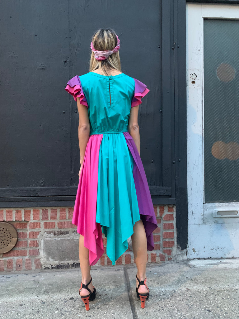 1980’s Giorgio Sant’ Angelo Multi-color Marger-parts Panel Dress - SOLD