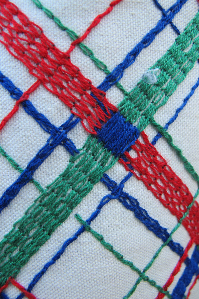 1960-70's Embroidered Checked Wide-Leg Pants SOLD