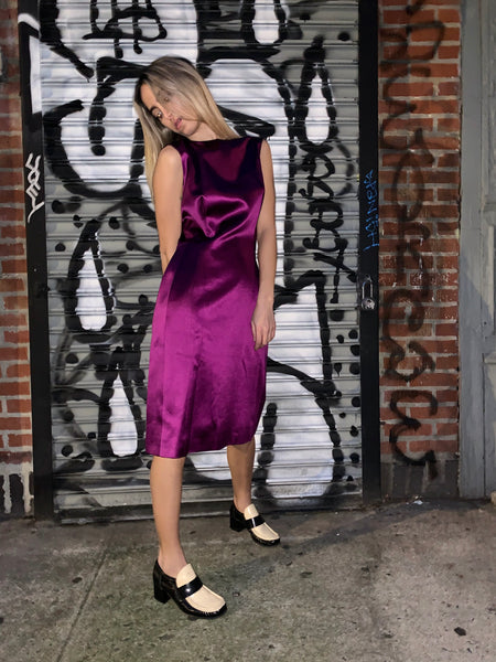 2000s Lanvin Silk Purple Sheath Dress – Nomad Vintage