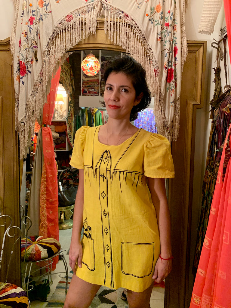 1960s Yellow Trompe-l’oeil Shirt/Dress