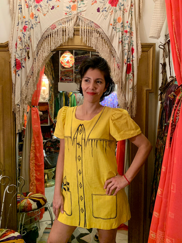 1960s Yellow Trompe-l’oeil Shirt/Dress