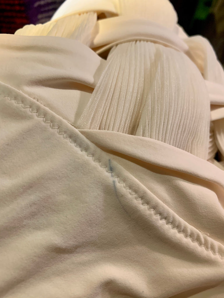 1980s Cream Plaited Midriff Bodysuit