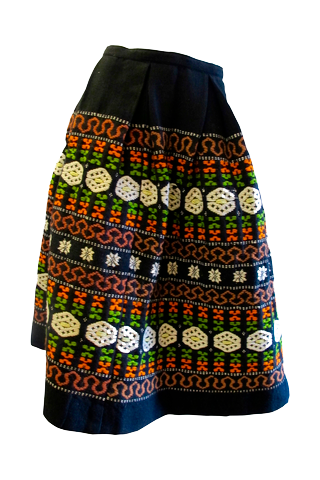 Embroidered Wool Skirt - SOLD