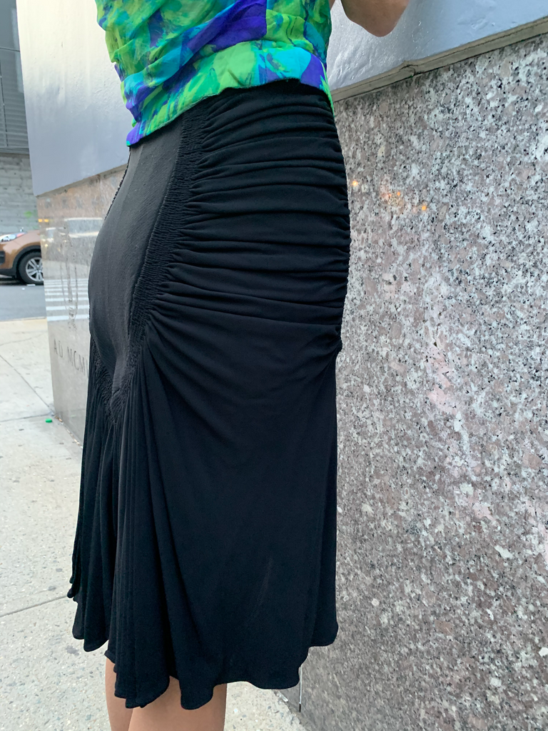 08/90's Alaïa Black Pleated Ruched Skirt