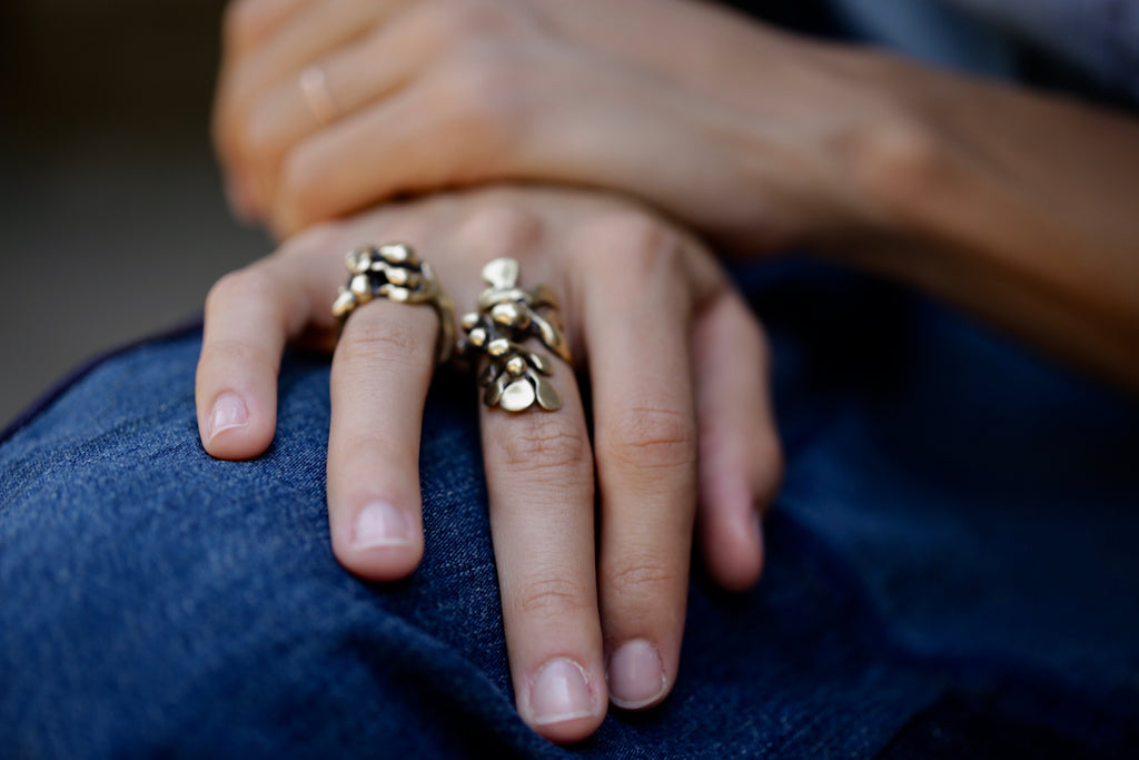 Persephone: Brutalist-Inspired Floral Ring