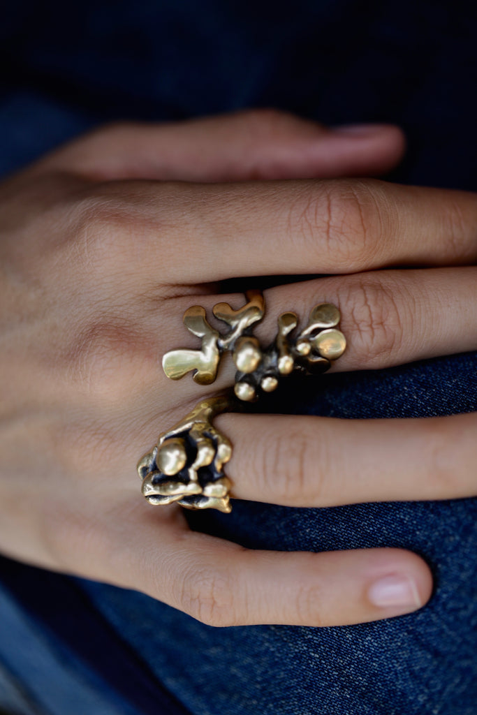 Persephone: Brutalist-Inspired Floral Ring