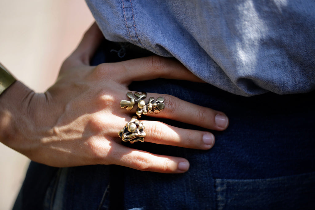 Persephone: Brutalist-Inspired Floral Ring