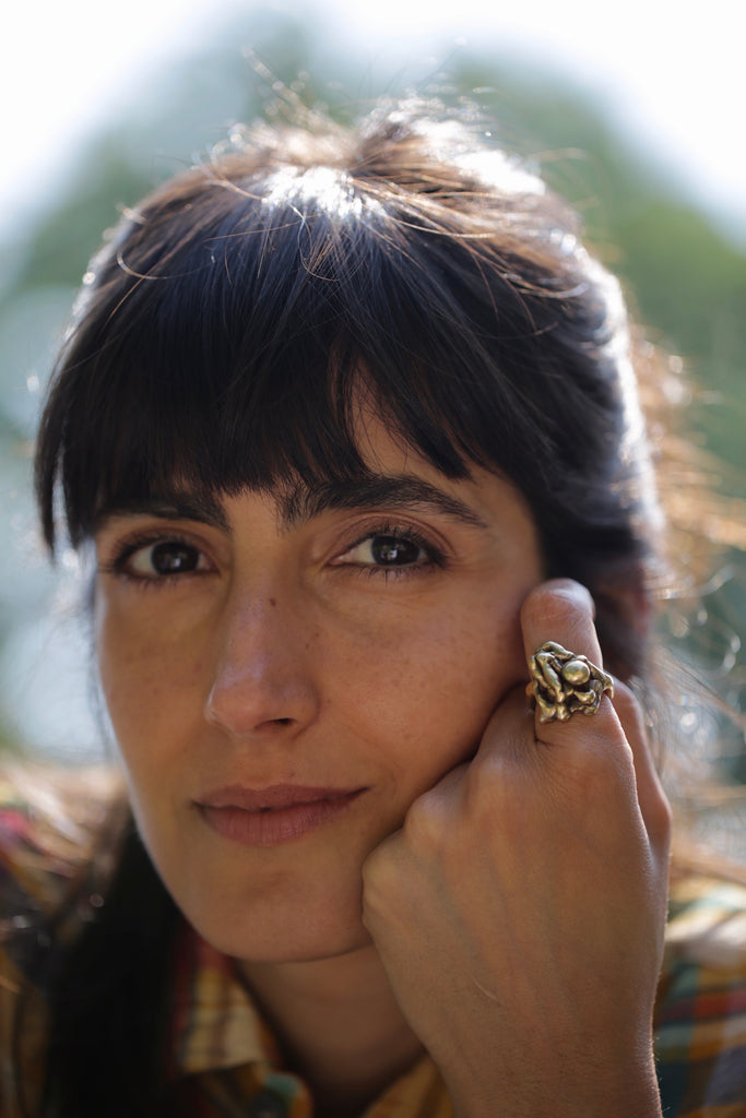 Fiona: Brutalist-Inspired Figural Brass Ring