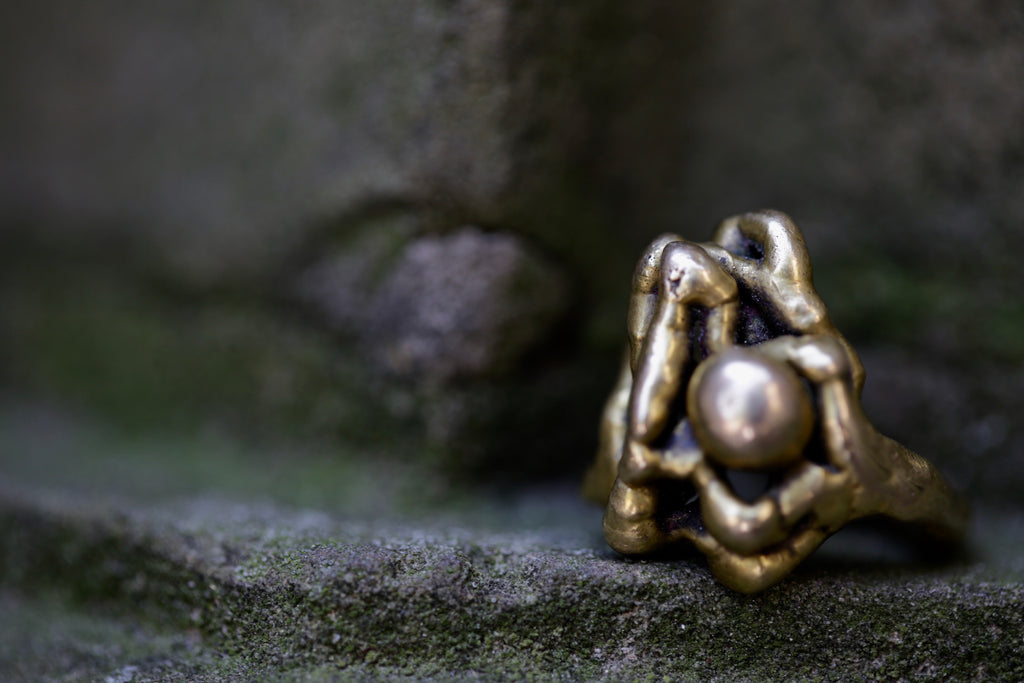 Fiona: Brutalist-Inspired Figural Brass Ring