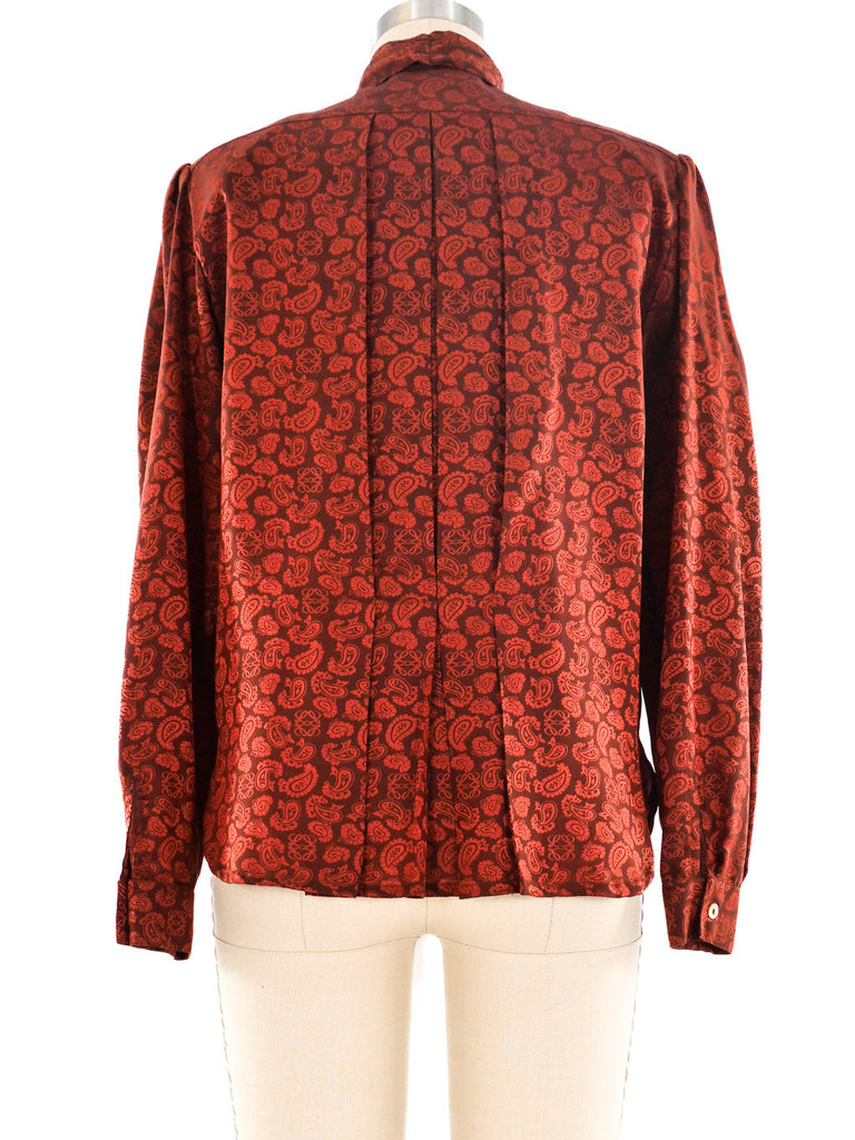 Loewe Paisley Silk Jacquard Blouse Top arcadeshops.com