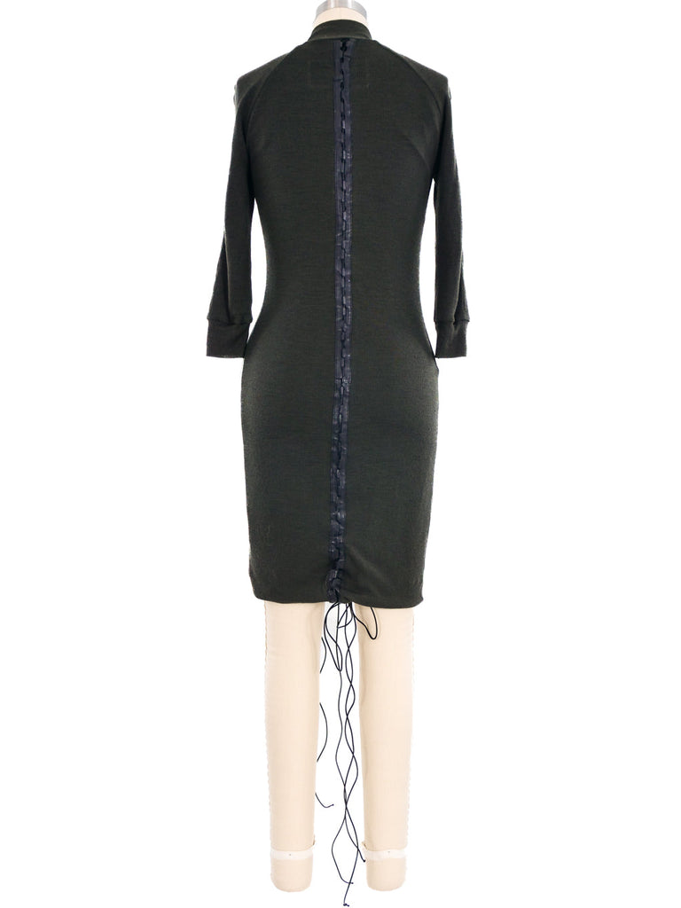 Jean Paul Gaultier Lace Up Ribbed Knit Dress Dress arcadeshops.com