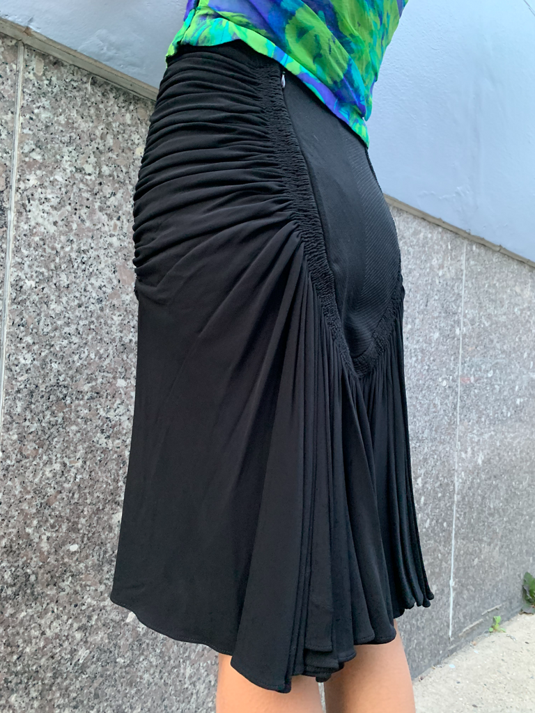 08/90's Alaïa Black Pleated Ruched Skirt