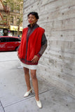 1980s Red and Grey Suede Bomber - SOLD