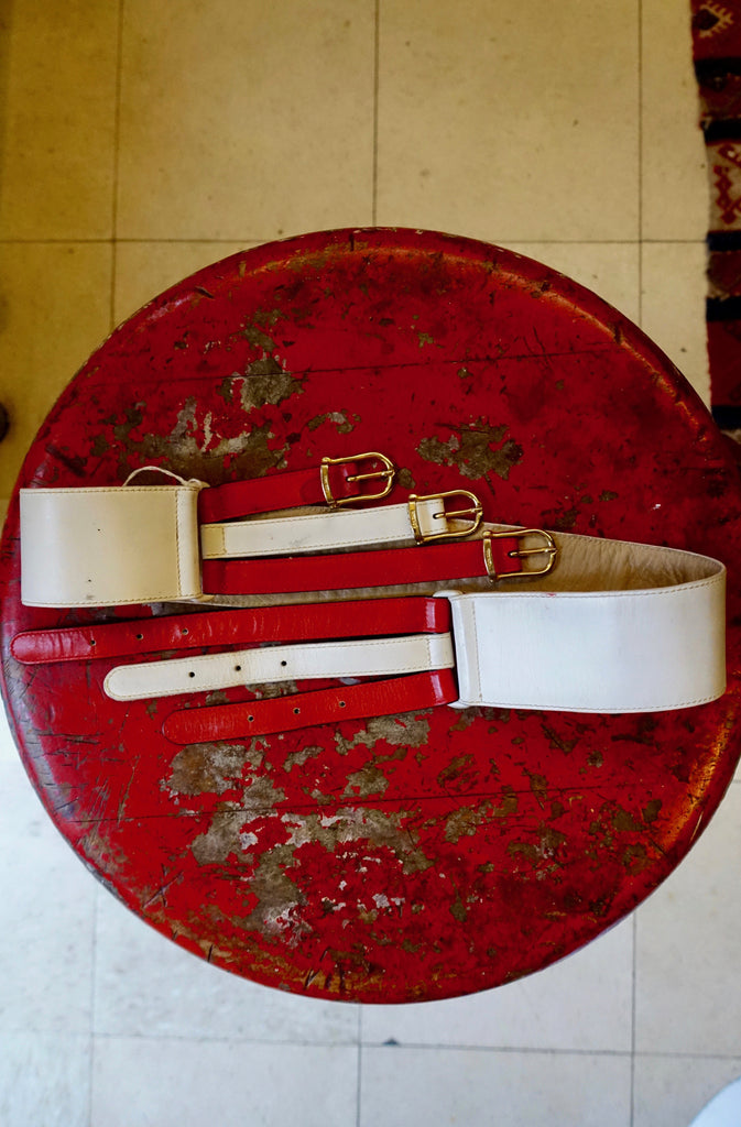 1970's Celine Red and White Belt - SOLD