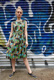 Early 1960's Green Floral Print Dress - SOLD