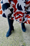 1970's Knee High Navy Suede Boots - SOLD