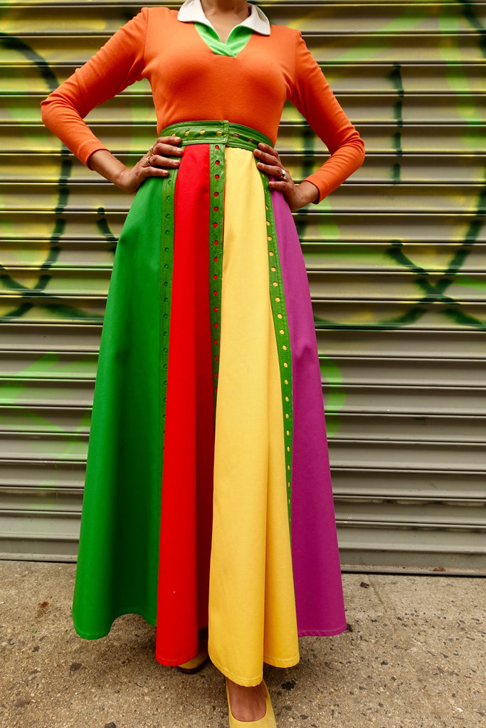 1970's Giorgio Sant'Angelo Colorblock Maxi Skirt - SOLD