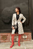 1960's Ecru Painterly Diamond Pattern Linen Coat - SOLD